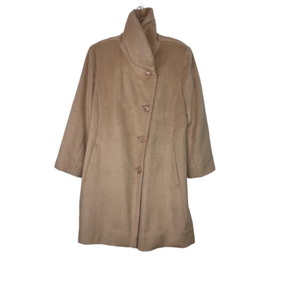 Sofia Cashmere Tan Wool Coat - Picture 2 of 11